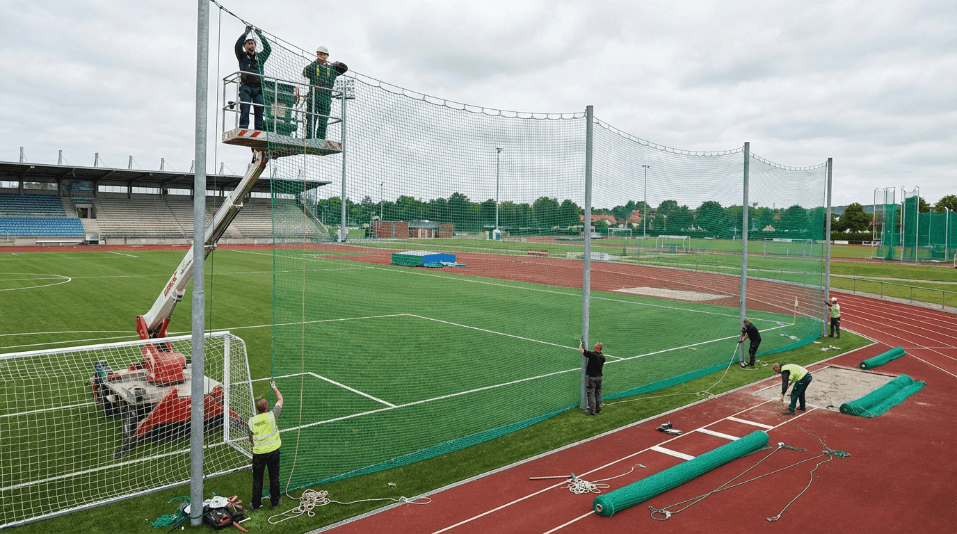 Монтаж заградительной сетки